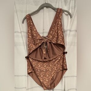 One of Sea Cut Out One piece in Red Torch Ginger